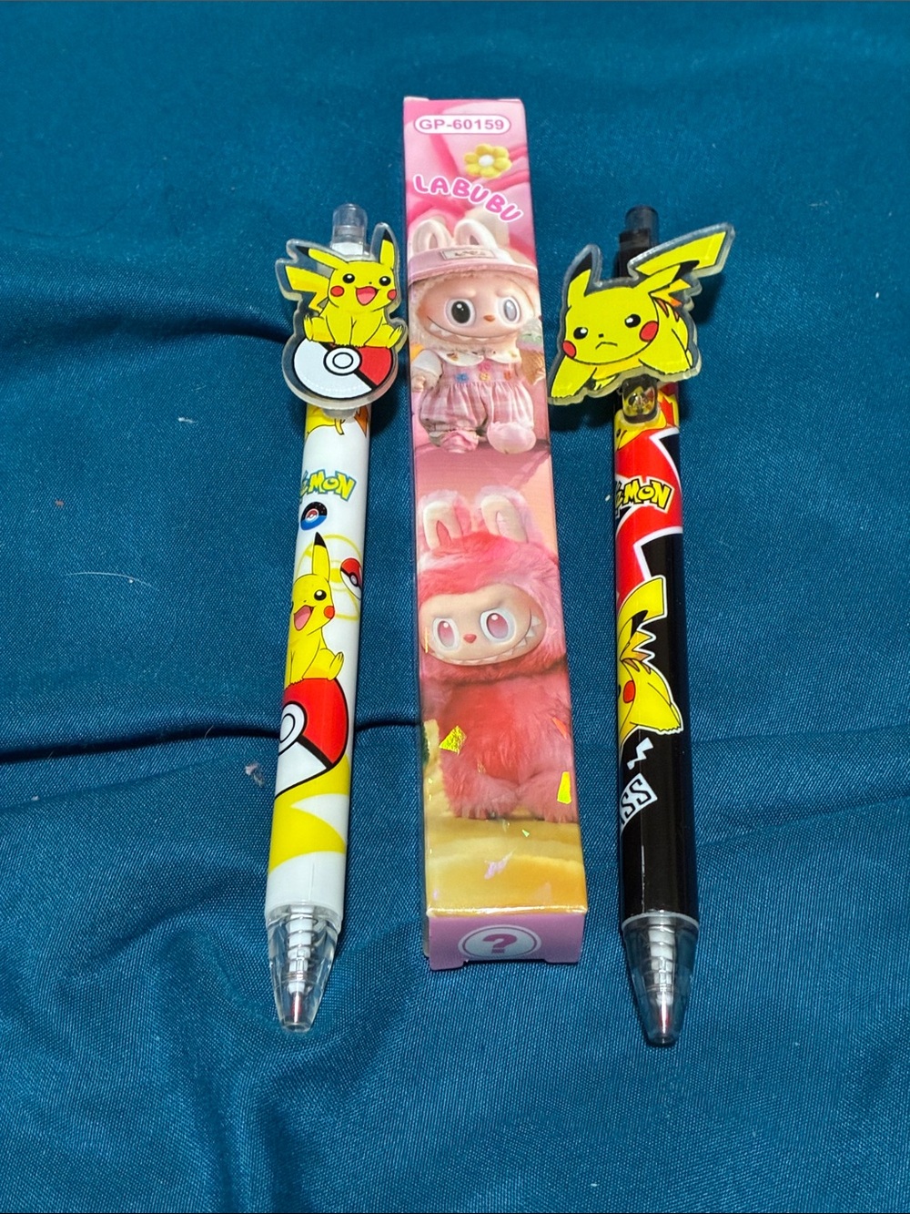 Pikachu and Labubu Pens
